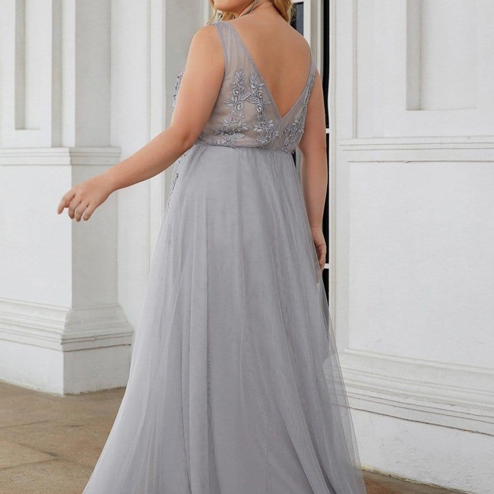 Ever Pretty Backless Gray Dress